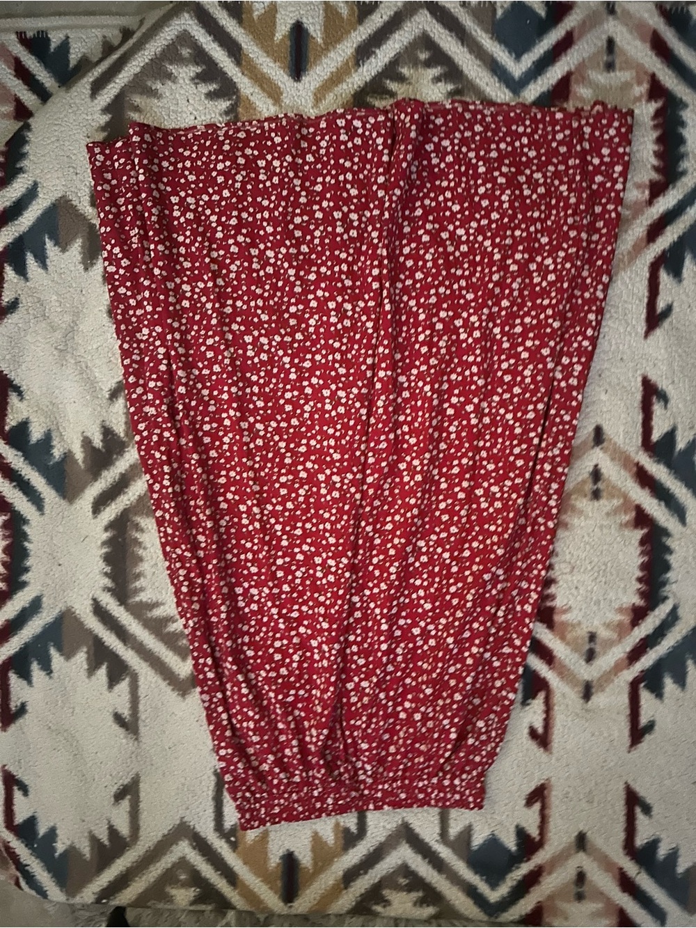 Red Floral Maxi Skirt - Women's Comfortable Everyday Skirt